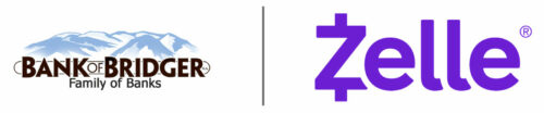 Logos for Bank of Bridger and Zelle®